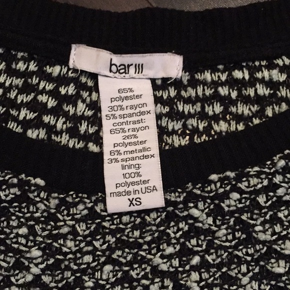 Bar III Black and White Marled Textured Sweater - Picture 4 of 7